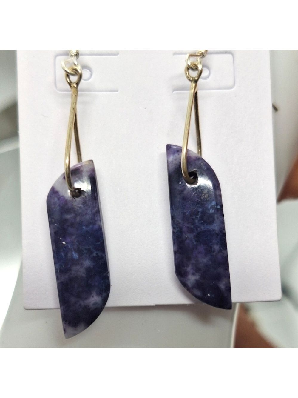Morado opal purple dangle earrings Set in Sterling silver New